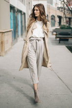 Load image into Gallery viewer, Elleh Striped Paper Bag Trousers in Navy