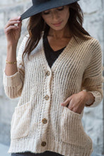 Load image into Gallery viewer, Amber Button Front Cardigan in Tan - FINAL SALE