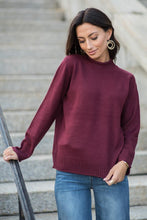 Load image into Gallery viewer, Devin Mock Neck Sweater in Burgundy - FINAL SALE