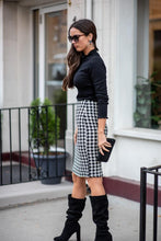 Load image into Gallery viewer, Simone Houndstooth Pencil Skirt