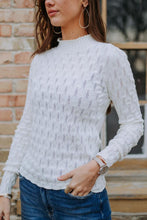 Load image into Gallery viewer, Detailed Mock Neck Sweater in White
