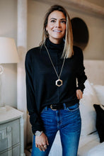 Load image into Gallery viewer, Dolman Cowl Neck Top in Black