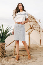 Load image into Gallery viewer, Morocco Embroidered Tee in Navy