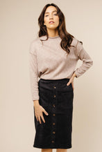 Load image into Gallery viewer, Pencil Me In Button Down Skirt in Black-FINAL SALE