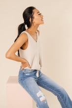 Load image into Gallery viewer, Knot Over It Cropped Tank in Ivory
