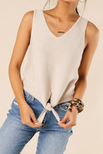 Load image into Gallery viewer, Knot Over It Cropped Tank in Ivory