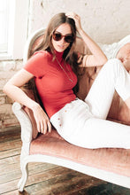 Load image into Gallery viewer, Annika Mock Neck Top In Rust