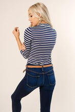 Load image into Gallery viewer, This Chic Blue & White Mock Neck Top-FINAL SALE