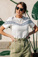 Load image into Gallery viewer, Morocco Embroidered Tee in Navy