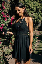 Load image into Gallery viewer, Hailey Lace Halter Dress in Black - FINAL SALE