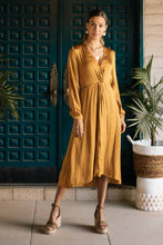 Load image into Gallery viewer, Serene Twist Front Dress in Mustard