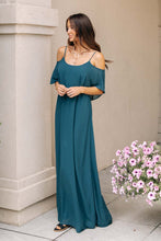 Load image into Gallery viewer, Toni Off the Shoulder Maxi Dress in Teal
