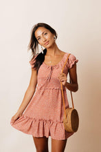 Load image into Gallery viewer, Rubi Tie Neck Mini Dress - FINAL SALE