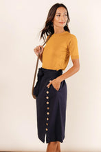 Load image into Gallery viewer, Ginger Midi Skirt in Navy