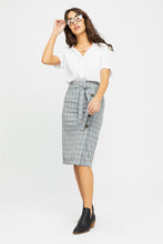 Load image into Gallery viewer, Beverly Plaid Skirt in Grey