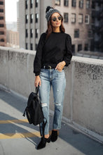Load image into Gallery viewer, Mick Puff Shoulder Sweatshirt in Black

