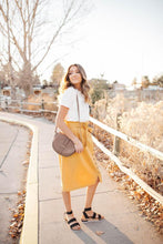 Load image into Gallery viewer, Ginger Midi Skirt in Mustard
