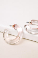 Load image into Gallery viewer, Translucent Pink Hoop Earrings
