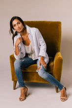 Load image into Gallery viewer, Goldy Pinstriped Blazer in Ivory
