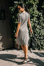 Load image into Gallery viewer, Ruched Side Dress in Grey
