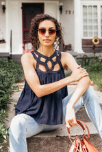 Load image into Gallery viewer, Valerie Detail Tank in Navy
