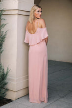 Load image into Gallery viewer, Toni Off the Shoulder Maxi Dress in Blush
