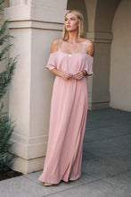 Load image into Gallery viewer, Toni Off the Shoulder Maxi Dress in Blush
