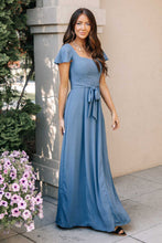Load image into Gallery viewer, Florence Sweetheart Maxi Dress in Slate Blue
