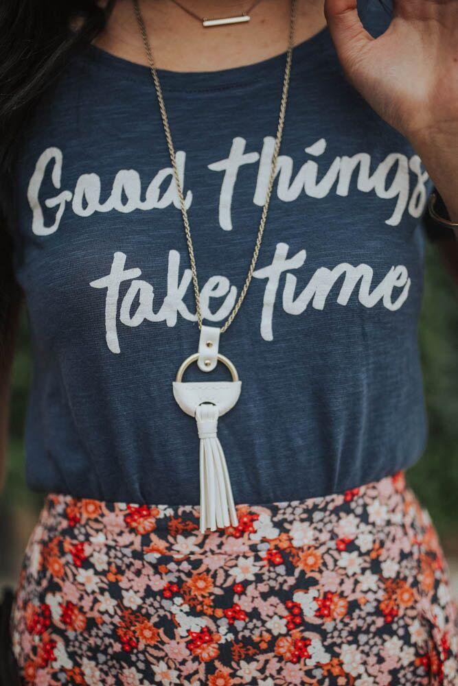 Lucky Me Tassel Necklace in White