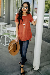 A Stone's Throw Striped Tunic in Rust
