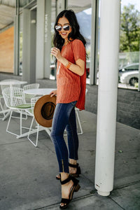 A Stone's Throw Striped Tunic in Rust